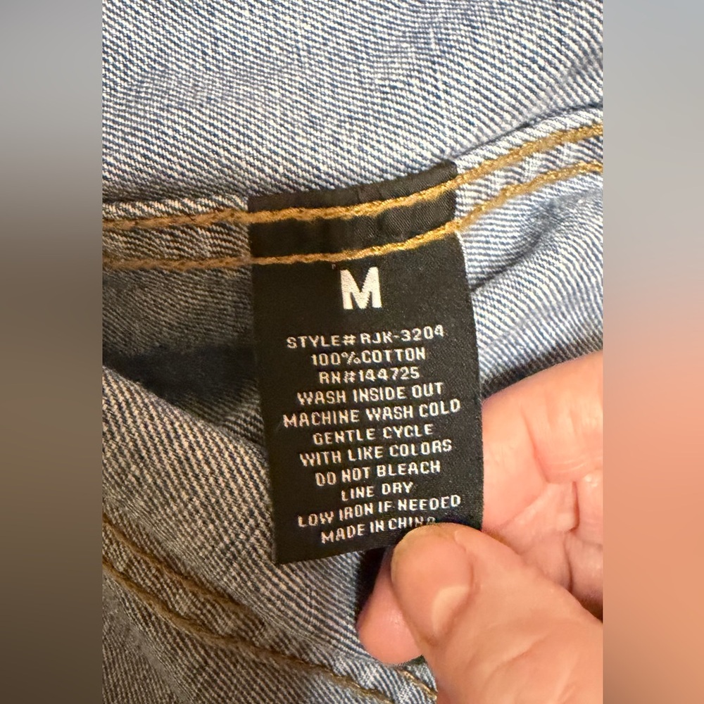 Denim Jacket with Graphic Text NWT by fashion nova - Picture 14 of 15